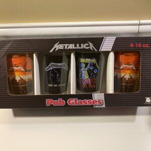 METALLICA Set of 4 16 oz Pint Glasses New in Box